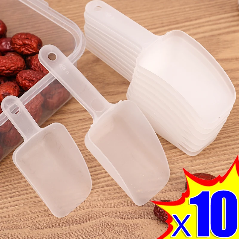 10-5pcs Multifunction Plastic Scoops Transparent Ice Cube Shovel Flour Food Small Measuring Scoop Party Kitchen Baking Supplies ice cream scoop ice shovel scoop ice cube scoop