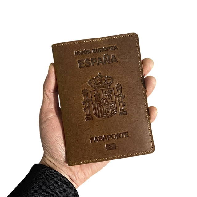 Travel Document Spain Passport Cover Crazy Horse Funda Pasaporte Business  Unisex Durable Spanish - AliExpress