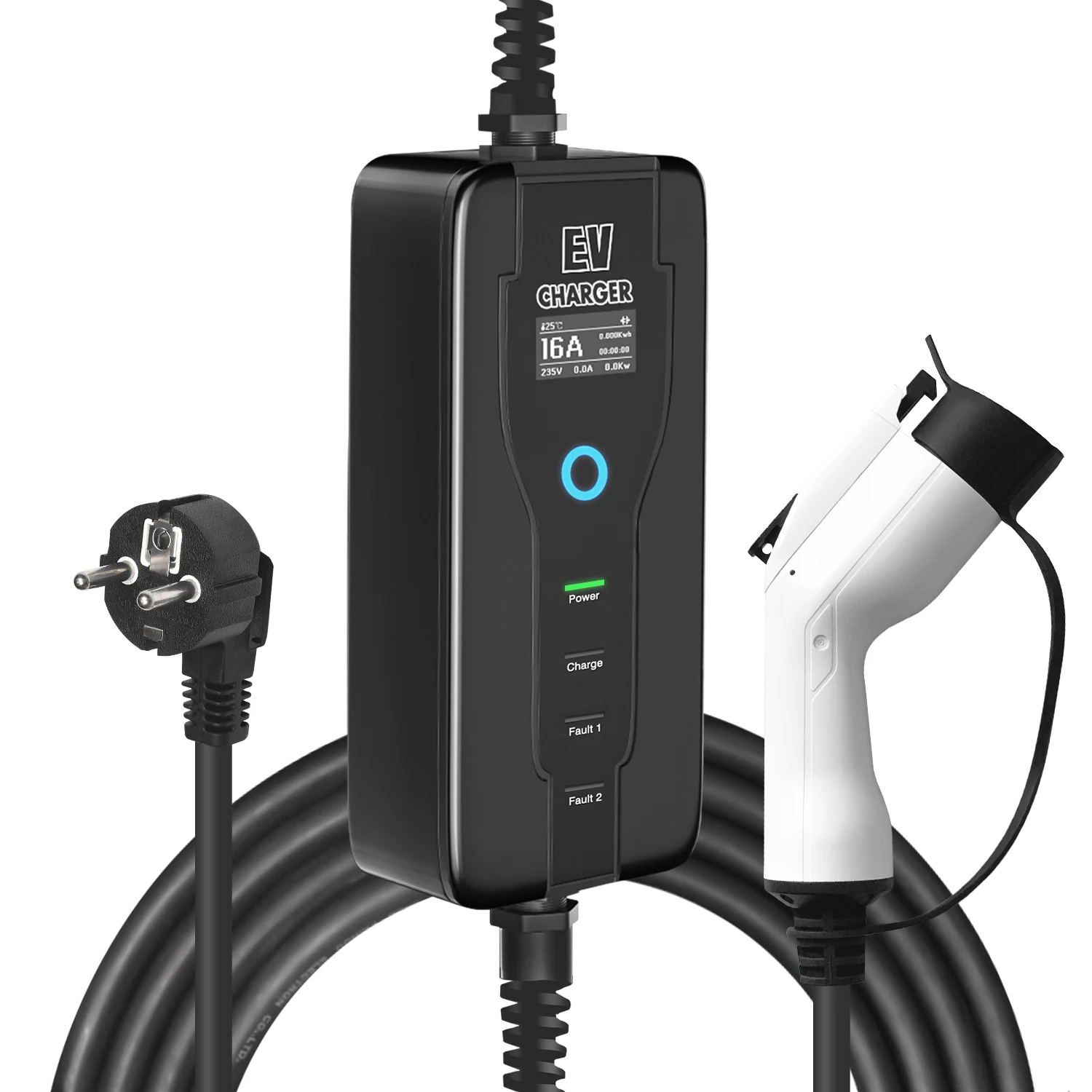 ڵ ޴ EV   ڵ Ÿ 1 ÷, 16A 5m J1772  2 EVSE , ٿ  ̼