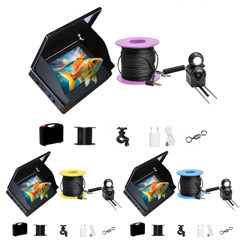 Underwater Fishing Camera 4.3 Inch IPS Monitor Ice Fishing Camera Waterproof Ice Fishing Fish Finder 15/20/30m Cable Fish Finder