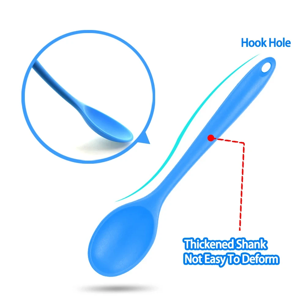 Silicone Spoon 1Pc Soft Long Handle Stirring Tableware Cooking Utensils Ladle Kitchen Accessories