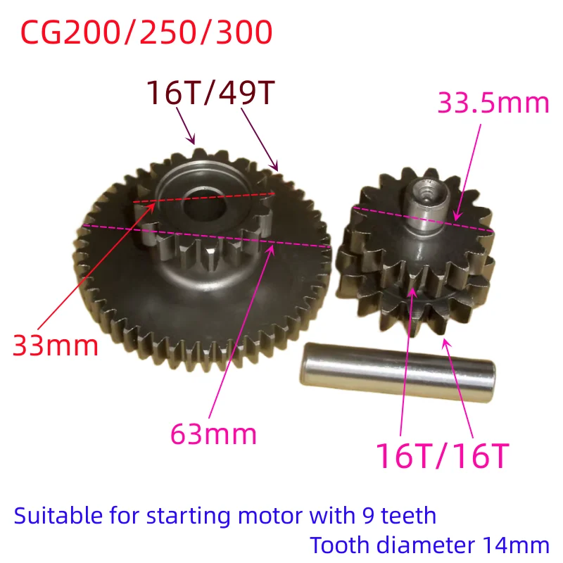 Three wheeled motorcycle ATV CG125cc 200 LONCIN250 300 suitable for Honda Starting gear speed ratio gear dual drive 150cc