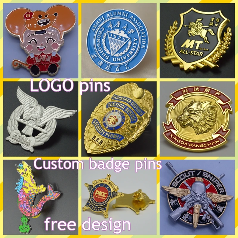 Customize metal badge, LOGO lapel pin, Custom make enamel brooche collar pins, Personalized badge pin, Custom pins, Metal LOGO