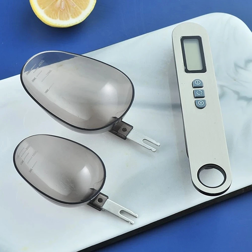 25cm LCD Digital Kitchen Scale Two Spoon Head Measuring Food Flour Digital Spoon Milk Coffee Kitchen Tools electronic kitchen scale