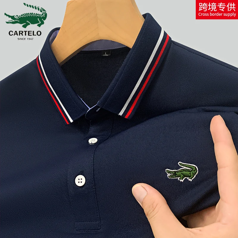 

Cartelo Brand Embroidered Polo Shirt Men's Hot High Quality Men's Short Sleeve Breathable Top Business Casual Polo Shirt Large