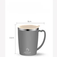 350ml Vacuum Cup Portable Mug Insulated Cup for Outdoor Traveling Double Wall Stainless Steel Coffee Cup with Handle and Lid 6