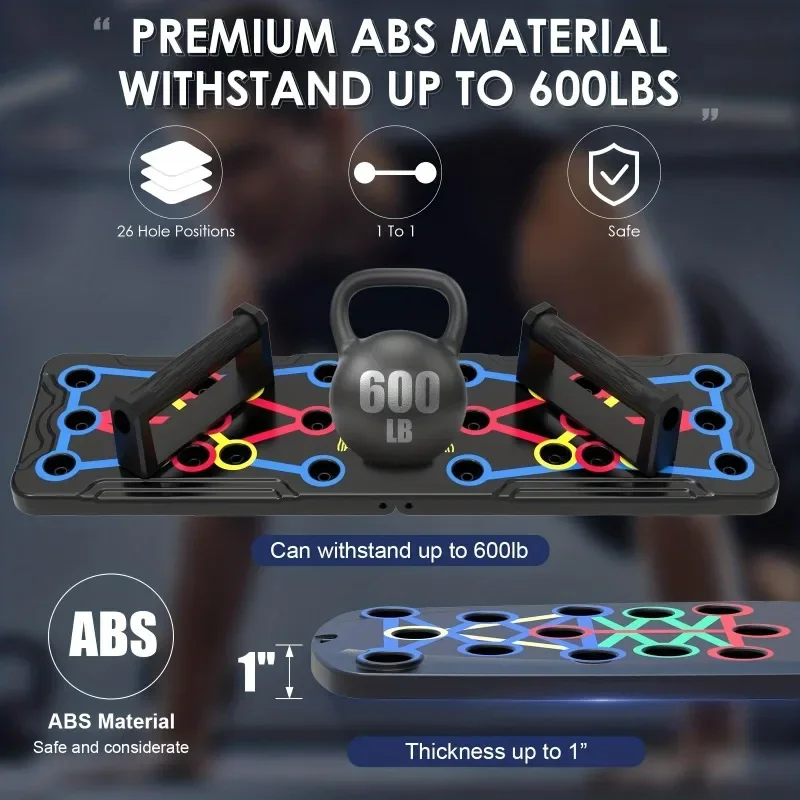 Portable Multifunctional Push-up Board Set With Handles Foldable Fitness Equipment For Chest Abdomen Arms And Back Training folding push up board push up board
