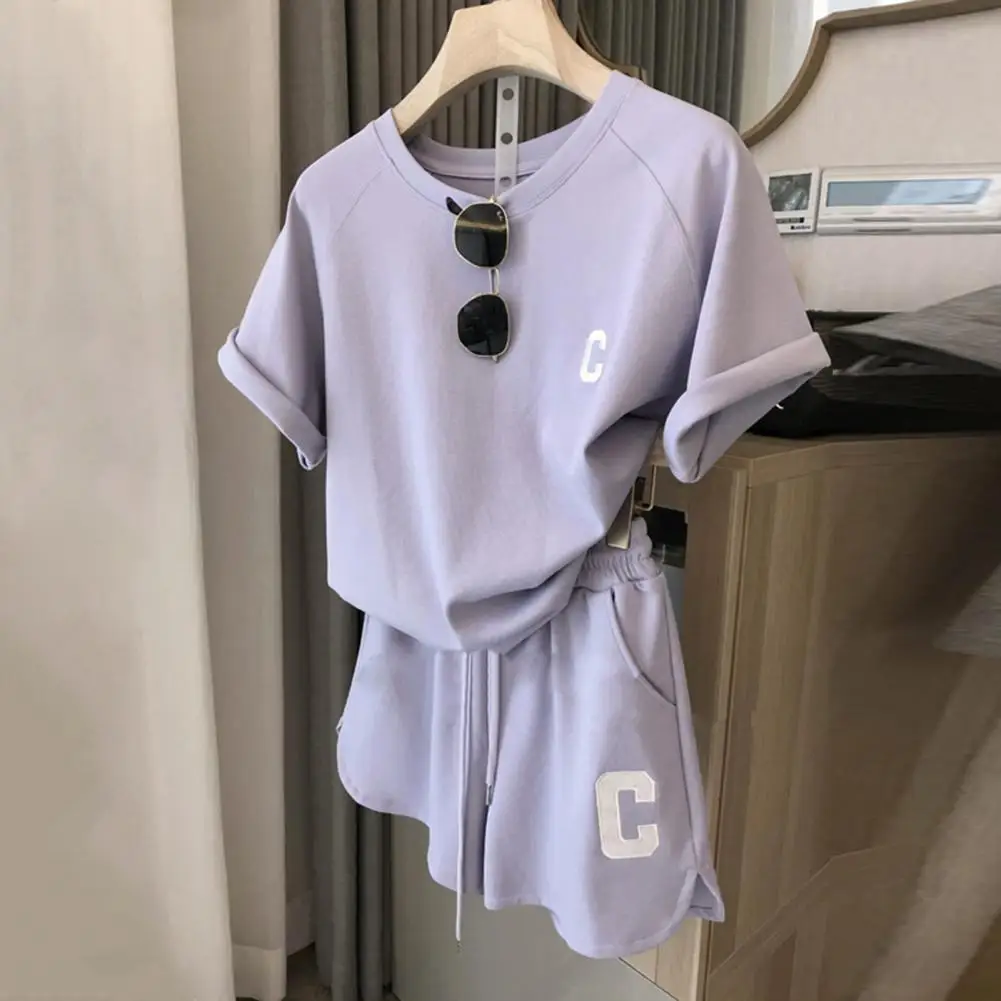 Summer Clothing For Women Loose Casual Sports Wide Leg Shorts Two Piece Sets Womens Outifits Korean Fashion Solid Outifits