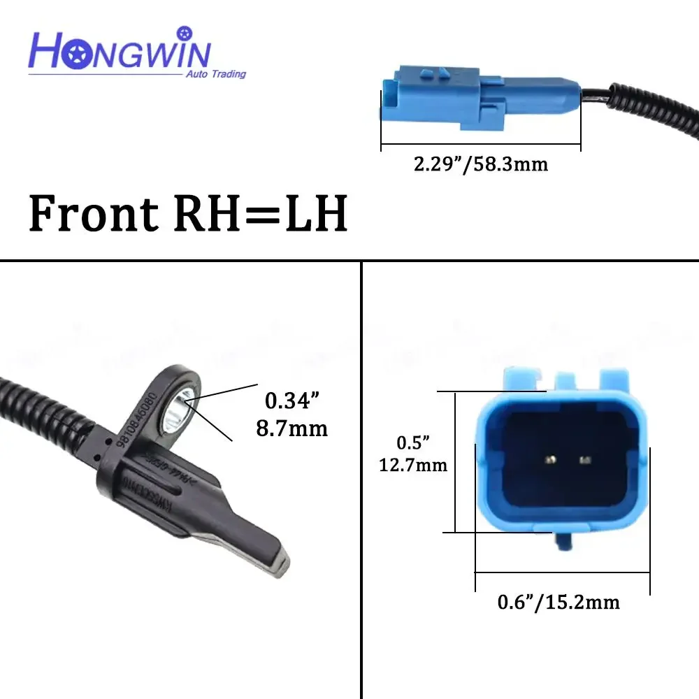 Car ABS Speed Sensor Front Rear ABS Speed Sensor For Citroen C-Elysee C3 DS3 Peugeot 207 208 301 2008 9655067880 9665592380 4545J9 4545J8 0265008485