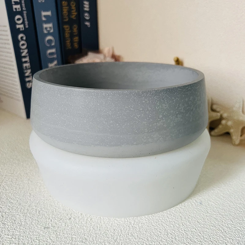 Silicone mold Round Bowl Shape Cement Candle Cup Vessel Mold Large Terrazzo Candle Bowl