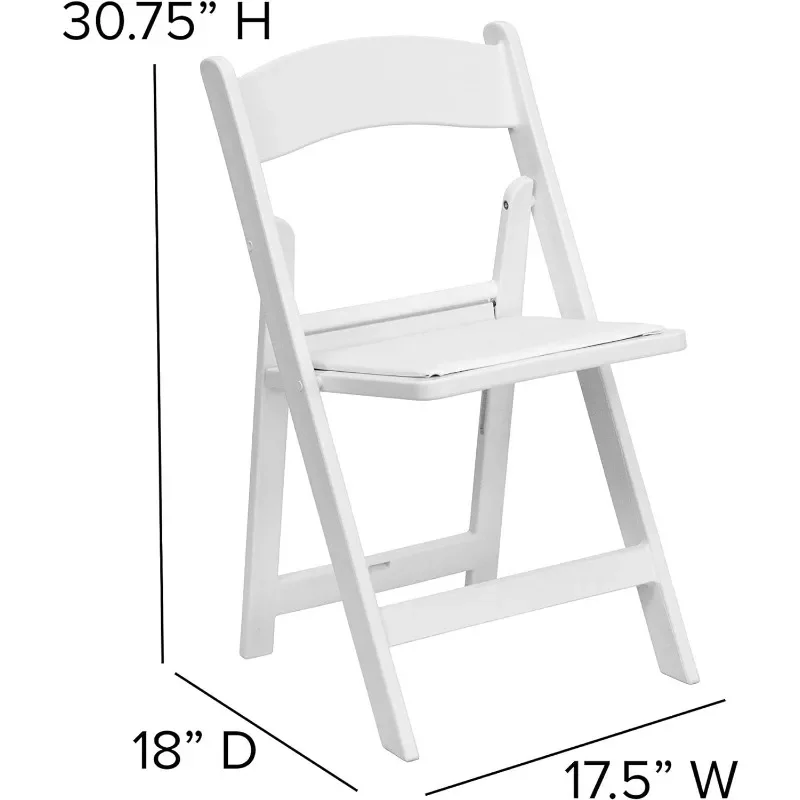 Folding Chairs for Weddings and Formal Events, Stackable Commercial Event Seats with 1,000-lb，Set of 4