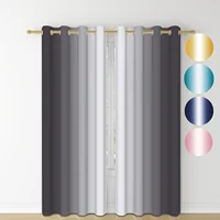 ผ้าม่านออมเบรแบบโมเดิร์น 2 ชิ้น สำหรับตกแต่งหน้าต่างห้องนั่งเล่นและห้องนอน ผ้าโพลีเอสเตอร์ไล่เฉดสี ป้องกันแสงและกันความร้อน 1