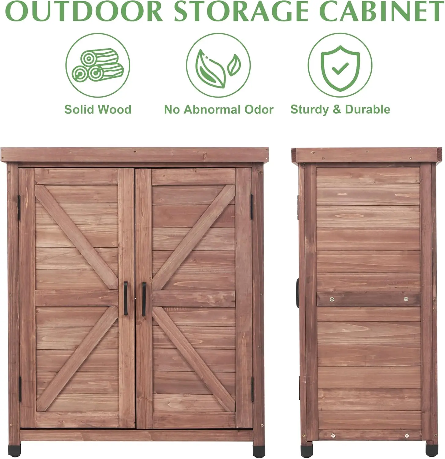 Outdoor Potting Bench with Storage Cabinet and Metal Top 4