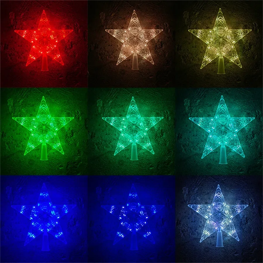 Christmas Tree Topper Star Light Decor 16 Color Changing Remote Controller Multicolor LED Christmas Star USB Powered Xmas Gift 3