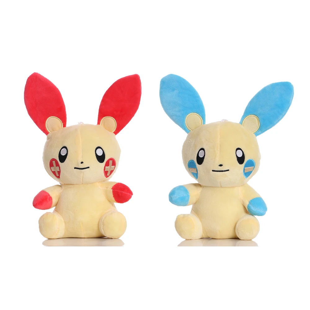 

Kawaii Plusle Minun Plush Toy Pokemon Pikachu Peluche Stuffed Doll Positive and negative electricity Elf Couple Gift
