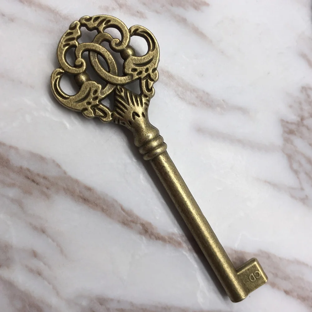 10pc Furniture  Vintage Style Open Skeleton Key Hole Head Furniture Cabinet Antique 88*31mm Alloy Key Cabinets Home Hardware