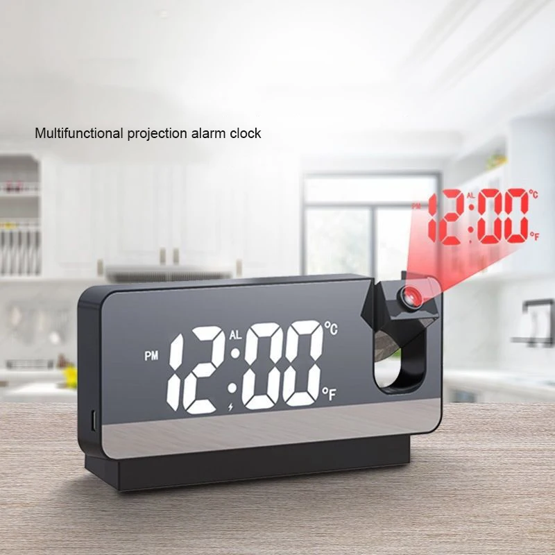 LED Digital Alarm Clock Table Watch Electronic Desktop Clocks USB Wake Up FM Radio Time Projector For Bedroom Living Room