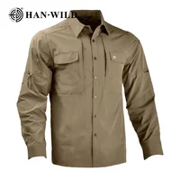 HAN WILD Men's Camping Clothing Lightweight Shirt Quick Dry Tactical Shirt Summer Long Sleeve Work Hunting Shirts Sport Clothes 1