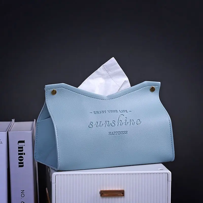 Living Room Dining Room Tissue Box Environmentally Friendly Leather Multi-purpose Solid Color Creative Napkin Storage Box Tissue Dispenser Tissue Box