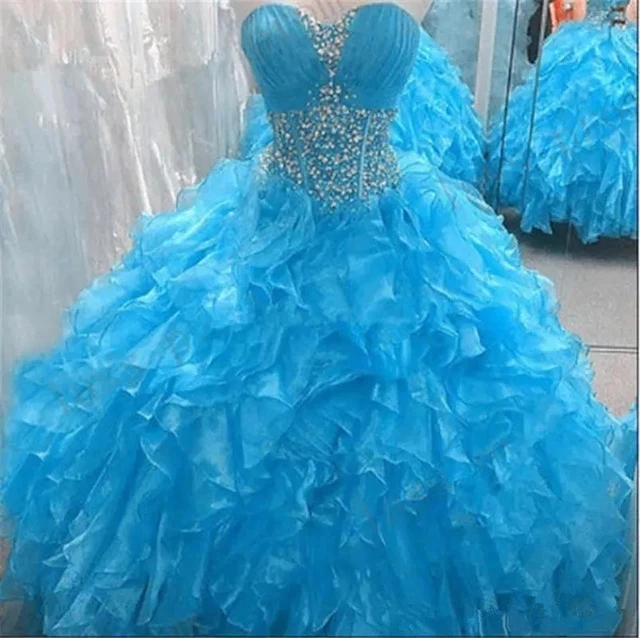 

Angelsbridep 2 STORE Sweetheart Organza Ball Gown Quinceanera Dresses Crystals Sweet 16 Dresses Vestido Debutante Plus Size