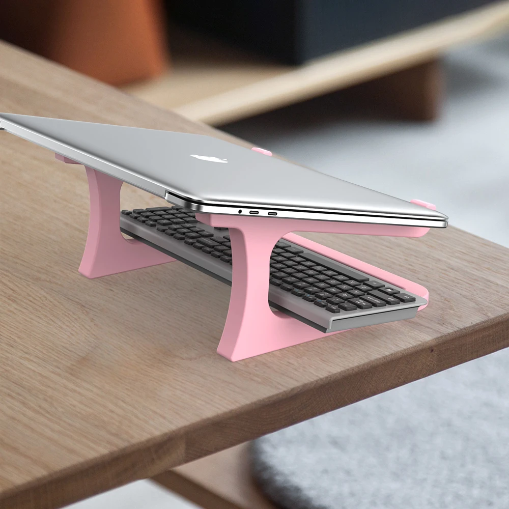 인체공학적 노트북 스탠드와 키보드 스탠드 - 휴대용 데스크탑 리프트, 맥북, PC, 태블릿에 적합 - 견고함