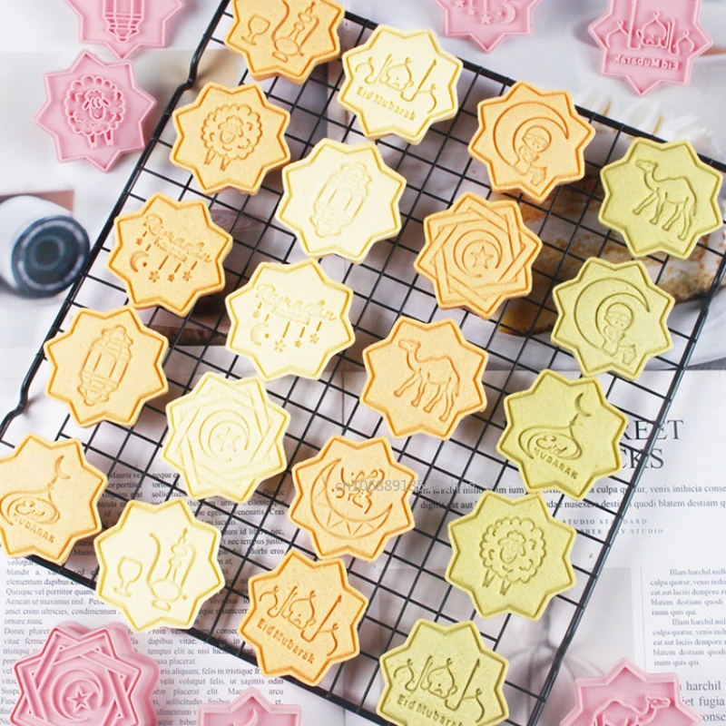 10Pcs Ramadan Kareem Biscuit Mold Cookie Cutter DIY Cake Baking Tool Islamic Muslim Party Supplies Eid Mubarak Decoration 2025