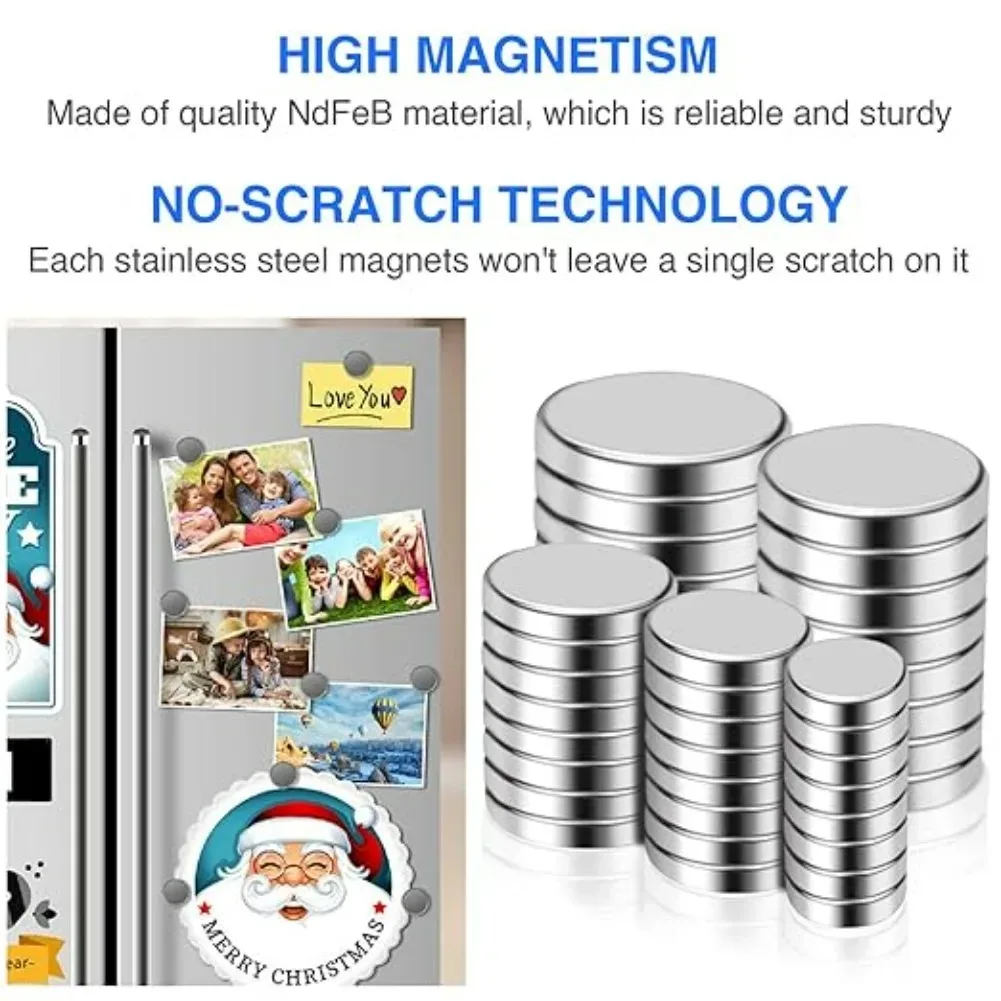 Ultra-Strong Neodymium Magnet - Premium Permanent Magnet for Refrigerator, Various Sizes