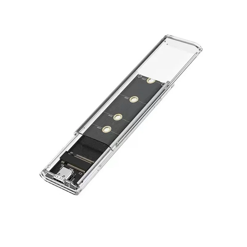 M.2 NVME SATA 듀얼 프로토콜 SSD 인클로저 USB 타입 C 투명 외장 하드 디스크 케이스 PCIe NGFF M.2 SSD 어댑터 박스