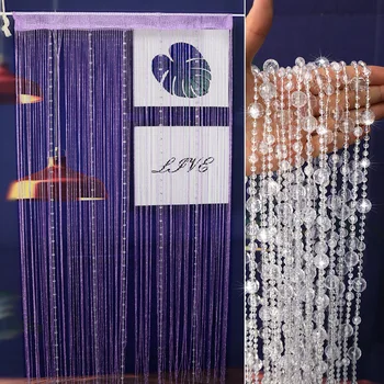 100 CM X 200 CM Perline di Cristallo String Tende Schermo Stringa Divisore Cieco per Salone Soggiorno Porta Parete Finestra Tenda Nappa 1
