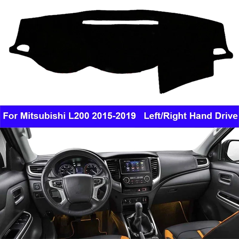 Car Dashboard Cover DashMat Carpet Cape For Mitsubishi L200 2015-Center Console Protector Sun-Shade Non-Slip