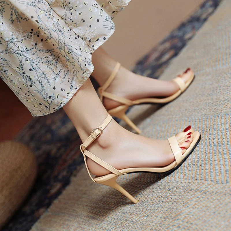 

Sandals for Women Gladiator Plus Size 30-50 Thin High Heels Buckle Strap Fashion Sexy Summer Ladies Pumps Party Wedding Shoes257