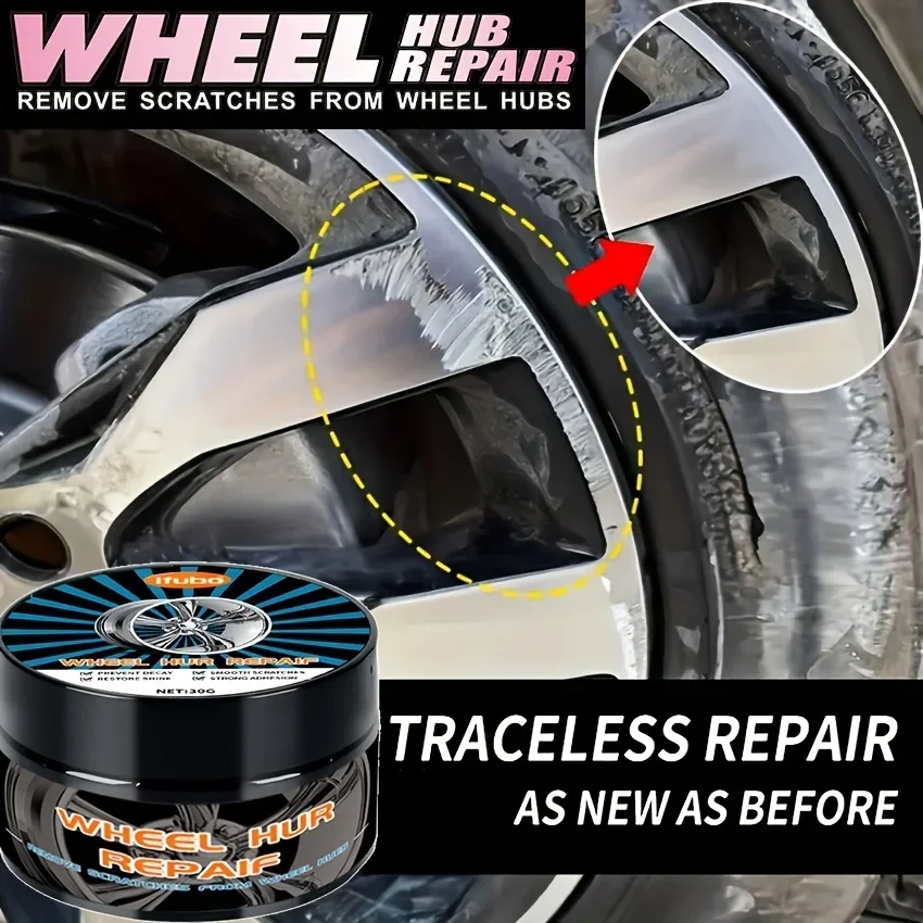 Wheel Hub Scratch Repair & Polishing Paste-Oxidation, Scratch & Swirl Remover Enhances Shine, Protects Hubs-Easy Application