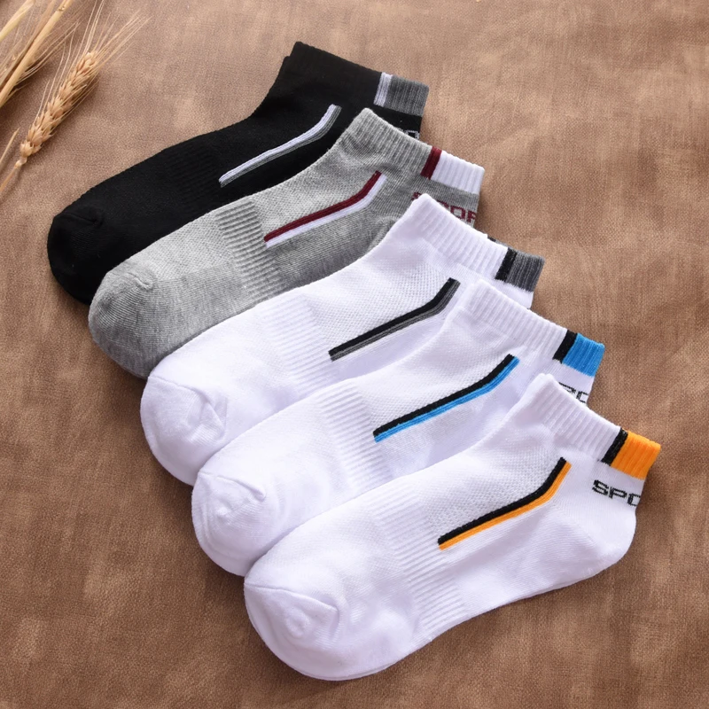 10Pairs Men Cotton Socks High Quality Casual Sports Socks Mesh Breathable Spring And Summer Boat Socks White And Black Socks NEW
