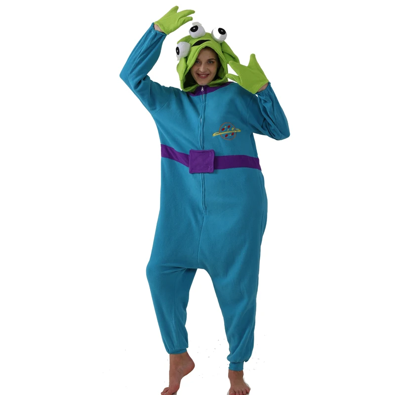 Fleece Full Body Clothes Alien Kigurumi Onesies For Adults Cosplay Costume Anime Sleepwear One-Piece Pijamas Christmas Halloween kigurumi pajamas onesies cosplay pajamas onesies