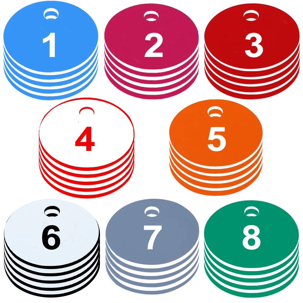 Beekeeping Accessories Dia 3.5CM Plastic Round Sequential Number Category Tag 8 Color Numbered Classify Label Beekeeping Box Marker Classification Sign