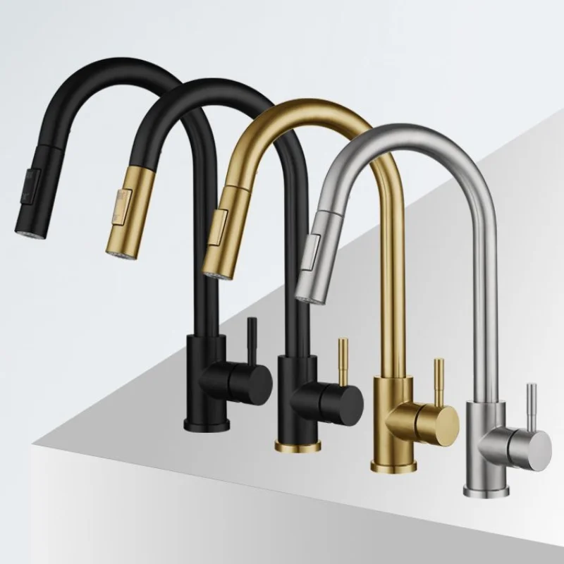 Pull Out Sensor Black Kitchen Faucet Sensitive Touch Control Faucet Mixer For Kitchen Touch Sensor Kitchen Mixer Tap 5