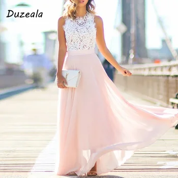 Customizable 2024 New Duzeala Sring Evening Party Hollow Out Beach Dress Womens Boho Sleeveless Maxi Dress Party dresses 1