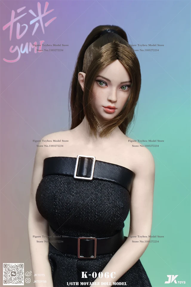JKTOYS K-006 1/6 Beauty Girl Yumi Delicate Head Sculpt Movable Eye