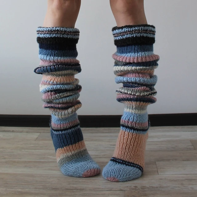 24 pares de calcetines altos hasta el muslo para mujer, calcetines por  encima de la rodilla, calcetines largos hasta el muslo para mujeres
