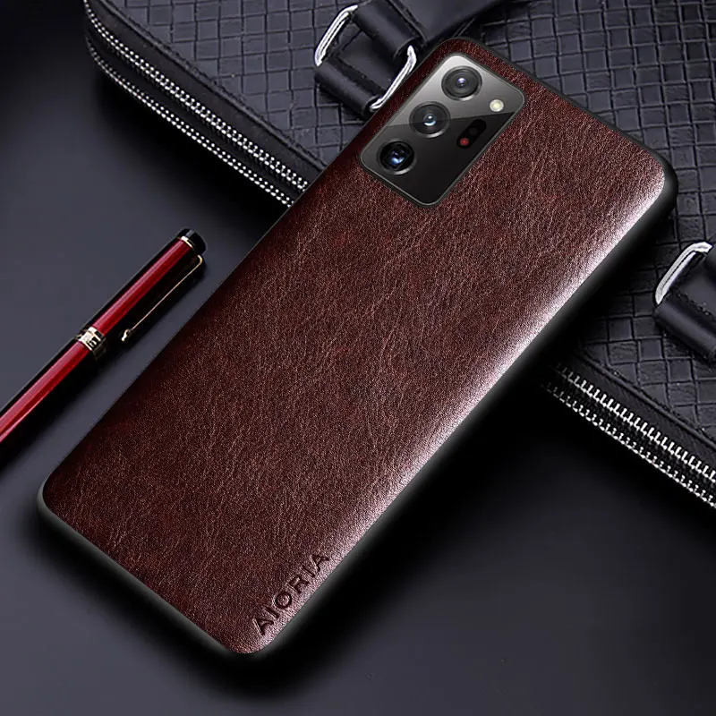 Premium Business PU Leather Phone Case - Solid Color Design, Soft TPU & Hard PC