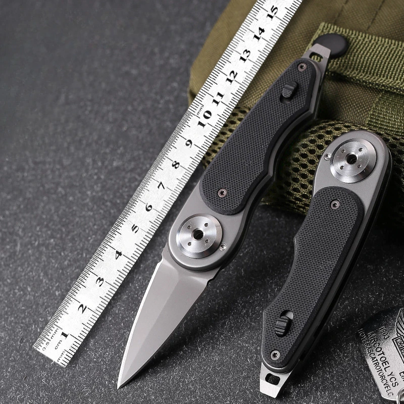 

Stainless G10 Steel Folding Portable Camping Survival Knife Self-defense Knife Mini Utility Knife Self-Defense Tool for Men Gift