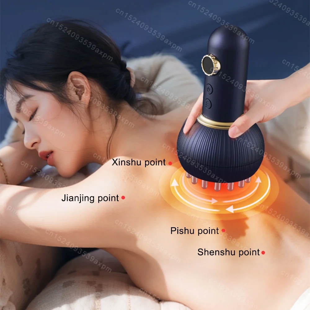 Handheld Electric Cupping Massager Ems Microcurrent Red Light 9 Gears Cupping Machine Negative Pressure Gua Sha Meridian Brush
