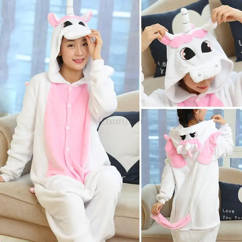 Adult Family Clothing Pajamas Sets Kigurumi Pajama Panda Licorne Anime Cartoon Blanket Sleeper Onesies
