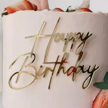 Gold Acrylic Cake Toppers 1