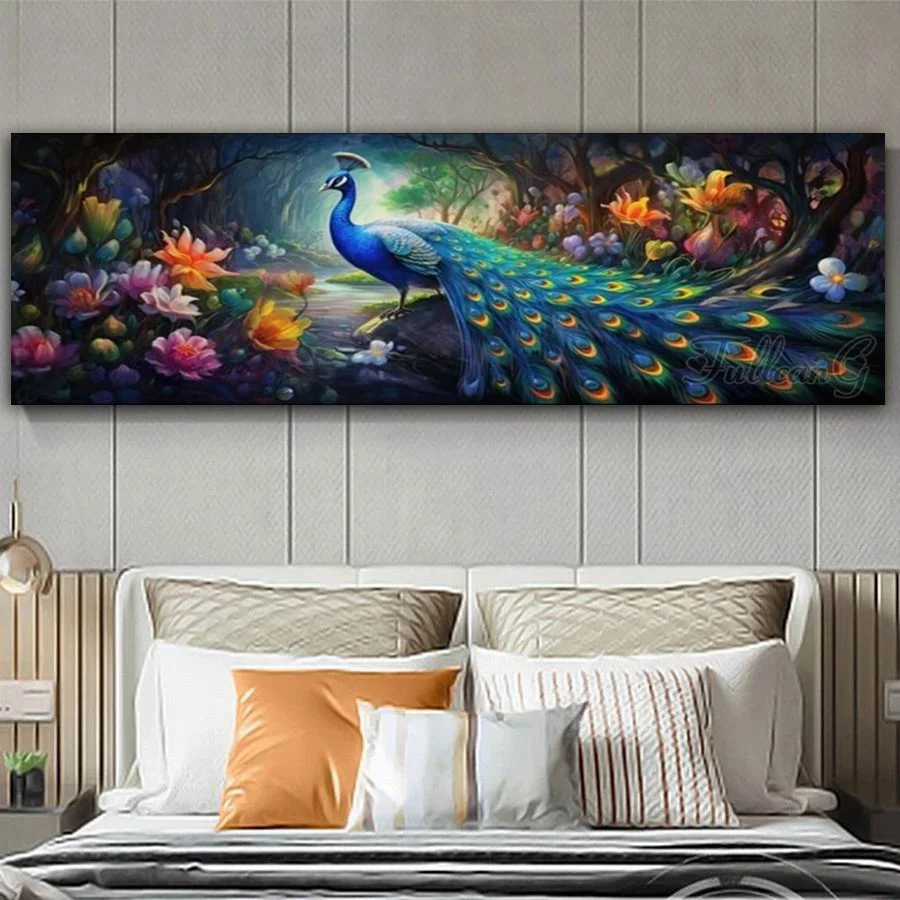 Diy Diamond Painting Large Size Abstract Peacocks Flower