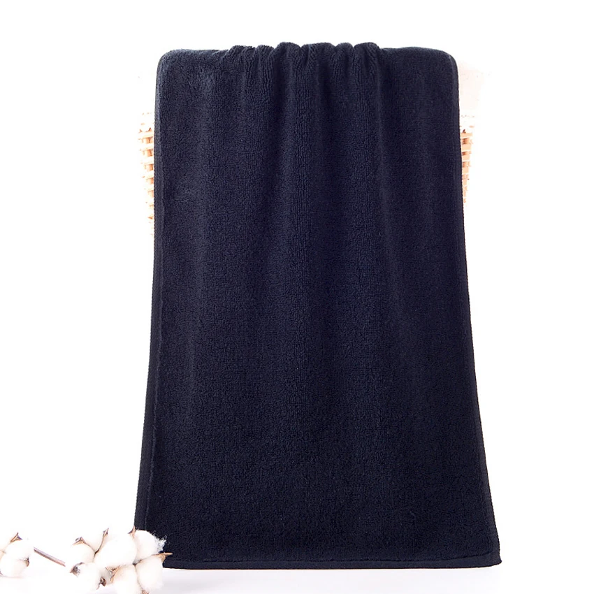 Black Bath Towel Thick Large Soft Cotton Face Hand Shower Towels for Adults Kids Home Bathroom Spa toalla 34*74cm/70*140cm 2