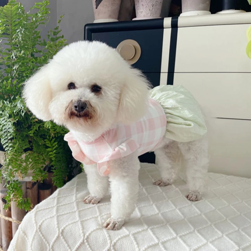 Pet Dog Clothes Summer Cotton Pink Vest Skirts For Small Medium Dogs Fashion Cute Princess Dress Chihuahua Poodle Puppy Outfits