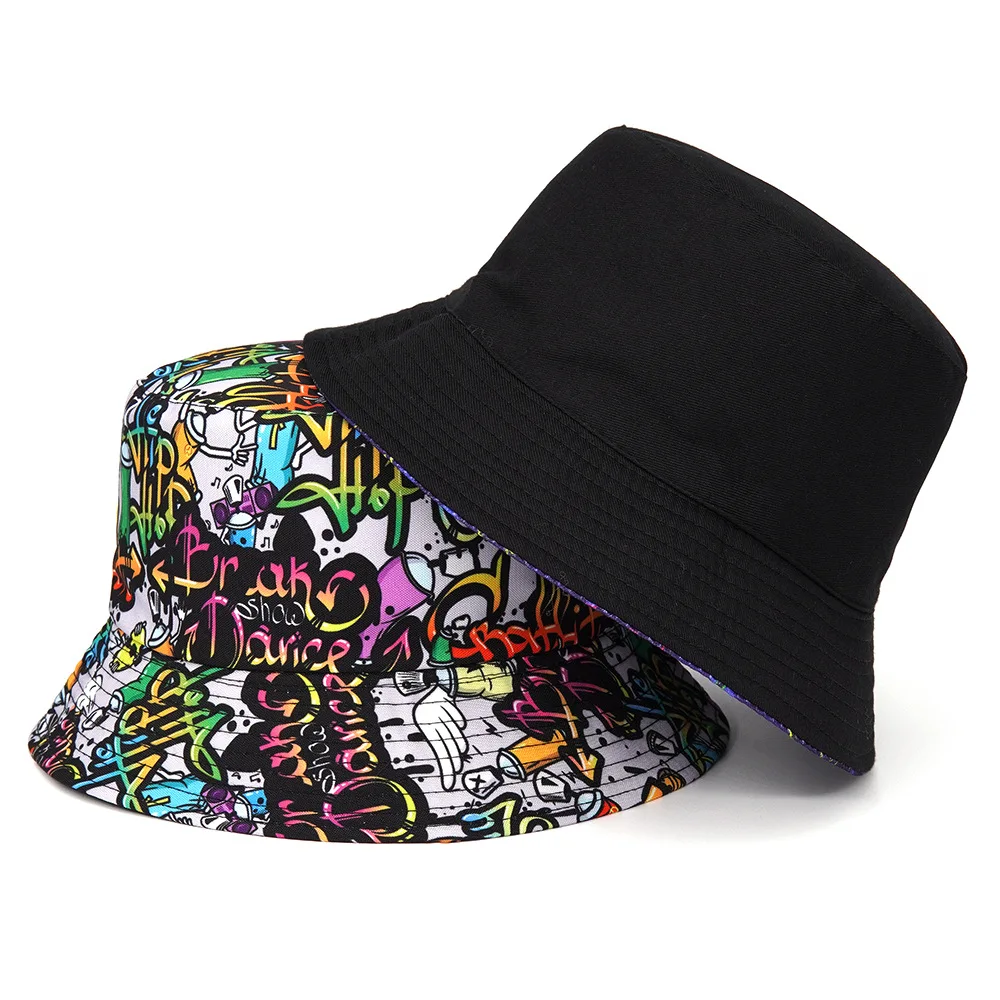 Description Picture 5 of itemHats Animal Letter Print Fisherman Hat Summer Sun Hats For Women Men Reversible Fishing Cap golf cap шапка для рыбалки лето