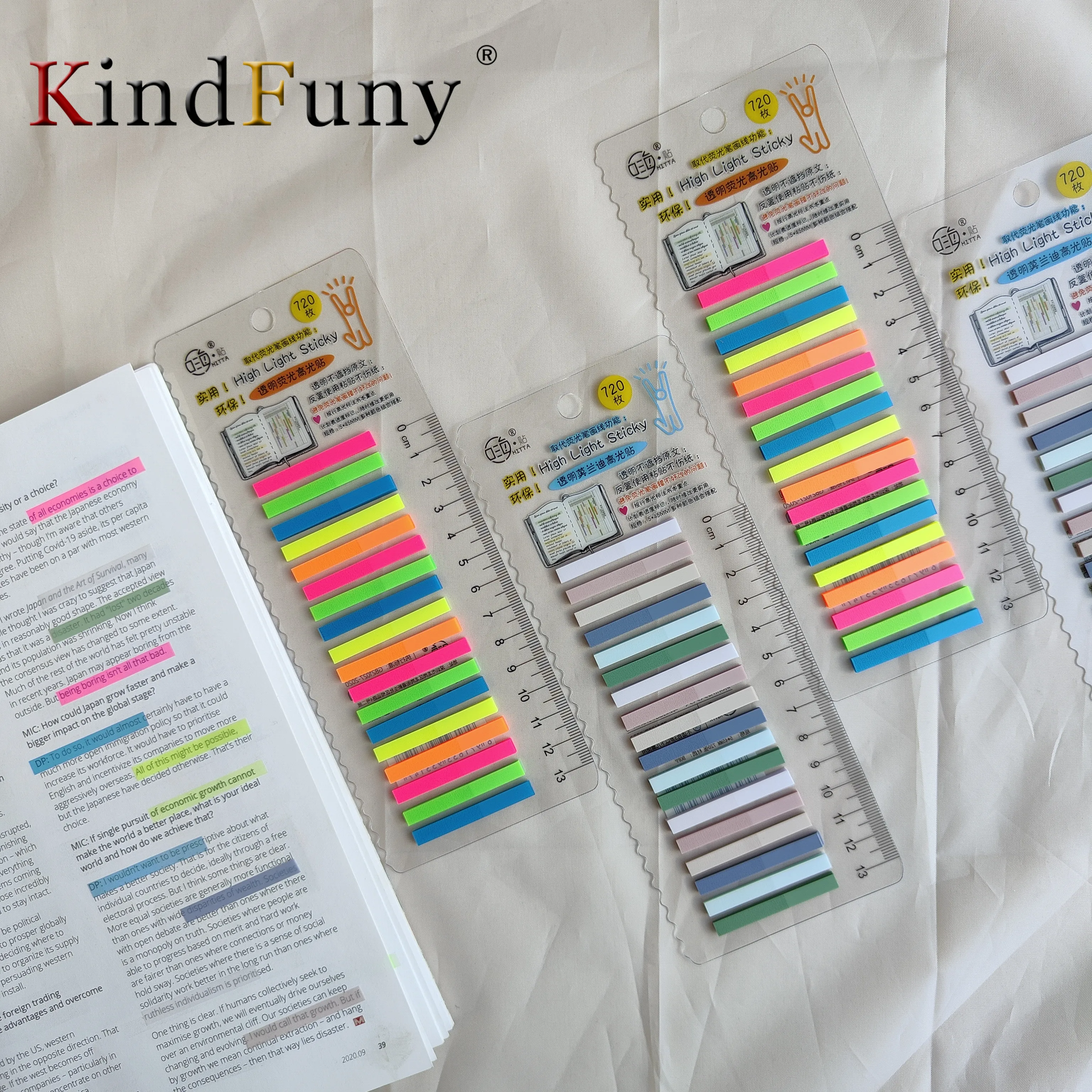 

720 Sheets Transparent Sticky Notes Self-Adhesive BookMarkers Annotation Reading Book Clear Tab Kawaii Cute Stationery