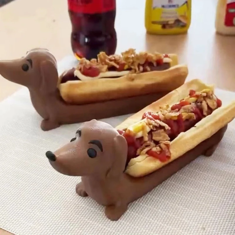 B69C Puppy Shaped Serving Tray Dachshund Snack Holder Hot Dog Holder For Home Family Gatherings Parties Restaurants Home Tool 3